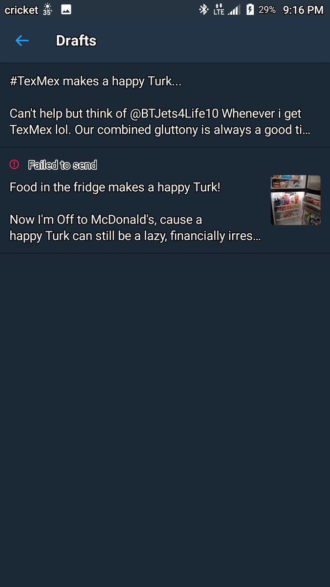 AndyFuckinTurk's tweet photo. Seems like every time I start a tweet with
"______ makes a happy Turk..."
It fails to post. I knew Twitter enjoyed my misery, but this is a bit much. https://t.co/jiKFDBueHJ