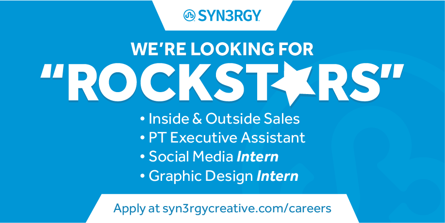 syn3rgycreative's tweet photo. We're growing. Come do work that matters and have fun while doing it! #okc #jobs #careers https://t.co/MVnIzVs1xo