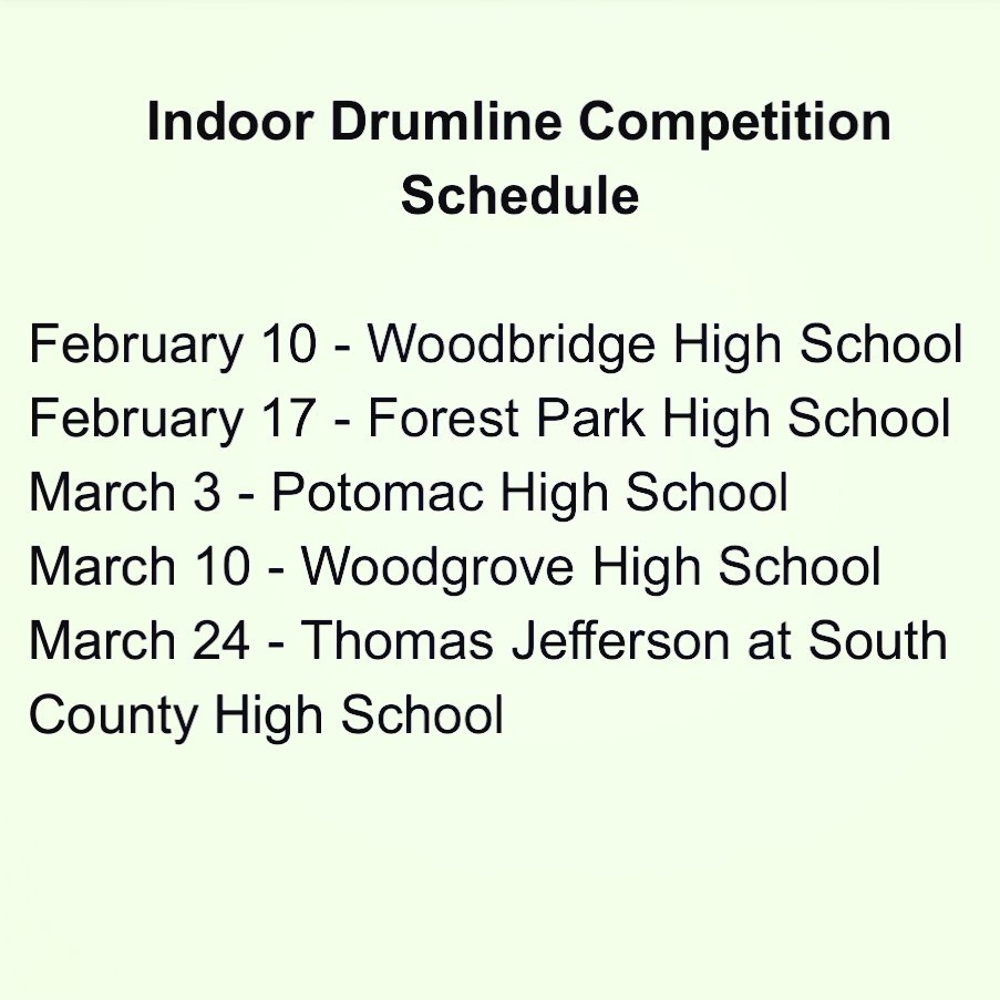 LVMarchingVikes's tweet photo. As of this evening, here is the indoor drumline schedule. Any changes will be updated. https://t.co/kboENWV4QF
