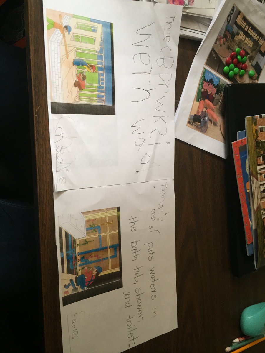 jpettykc's tweet image. Incorporating writing into the Building Study with signs and wordless books.