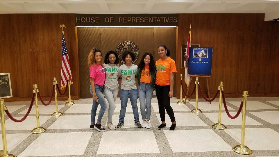 FAMUGenAction's tweet photo. FAMU Generation Action members Imani, Crishelle, Asia, Paris, and Kiya attended their first committee hearing out of many today! 🐍💗 #awakethestate https://t.co/oZ0EqqrDUP