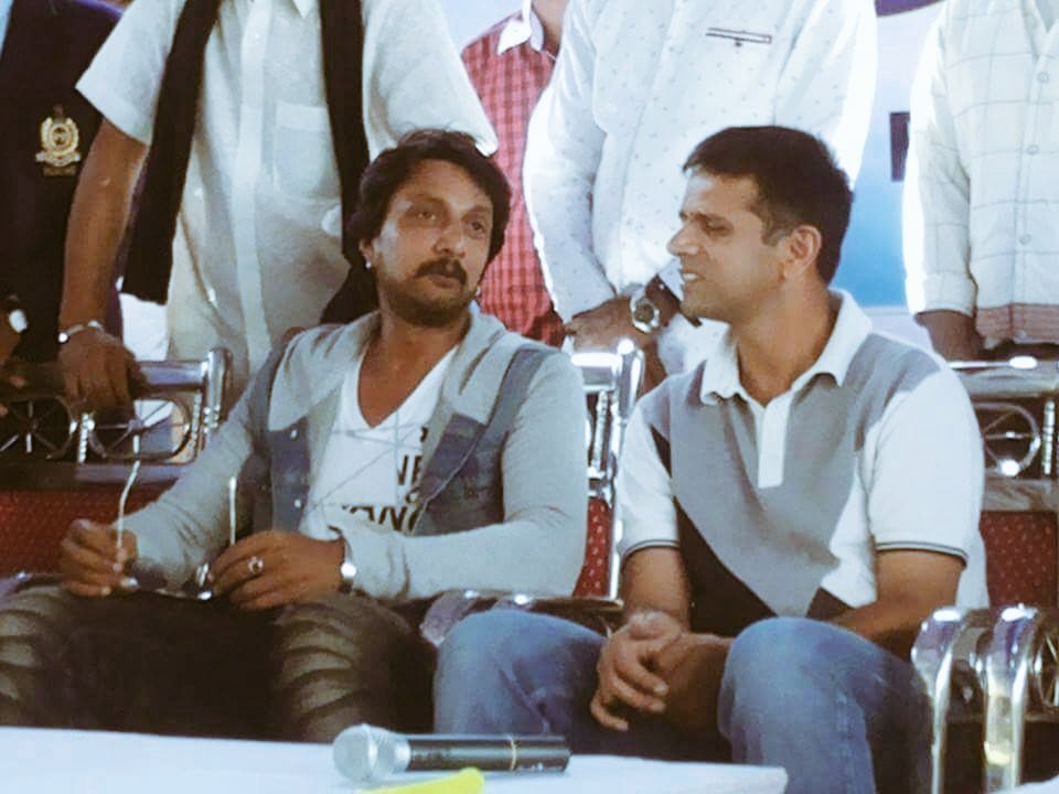 TeamKiccha's tweet photo. Happy Bday To Legendary Of Cricketer #RahulDravid Sir 

@KicchaSudeep @TeamKiccha https://t.co/4oGq62UOcT