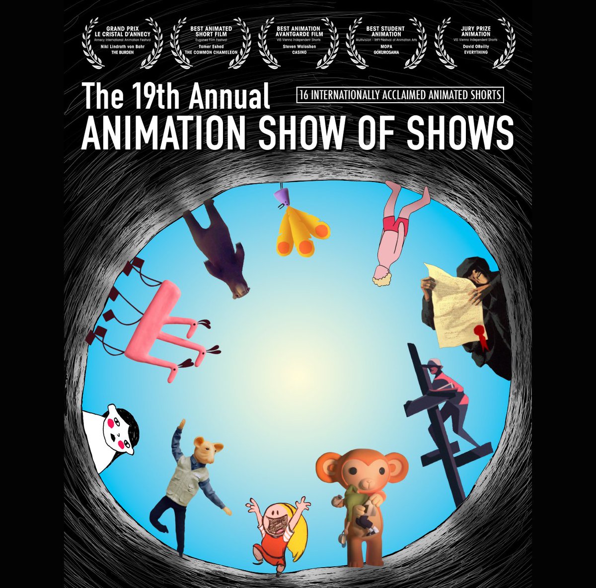 JumpCutTheater's tweet photo. The 19th #AnimationShowOfShows ..artists from 8 countries, includes films from 9 #women. Funny, moving, engaging, &amp; thought-provoking- not only has something for everyone but is a remarkable &amp; insightful microcosm of our world. Opens Fri 1/19  Tix:  https://t.co/uMsLIPyM71 https://t.co/qTLyleHsNP