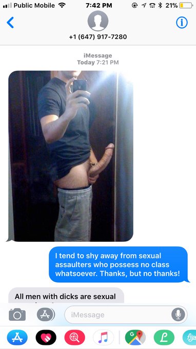 647-917-7280 Such class. #cybermisogyny #loser #dickpic @ShitPunters @DummiesPunting https://t.co/Xi<a href="/tag/cybermisogyny"class="tags">#cybermisogyny</a><a href="/tag/loser"class="tags">#loser</a><a href="/tag/dickpic"class="tags"><span>#dickpic</span></a>