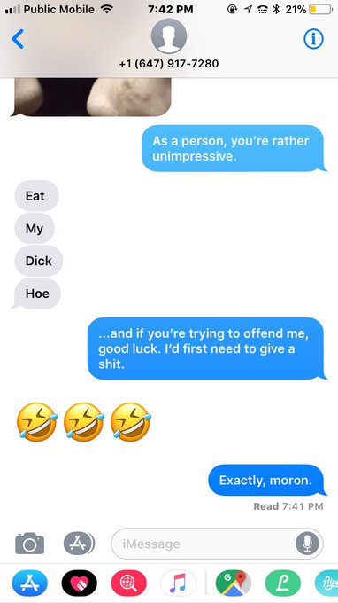 647-917-7280 Such class. #cybermisogyny #loser #dickpic @ShitPunters @DummiesPunting https://t.co/Xi<a href="/tag/cybermisogyny"class="tags">#cybermisogyny</a><a href="/tag/loser"class="tags">#loser</a><a href="/tag/dickpic"class="tags"><span>#dickpic</span></a>