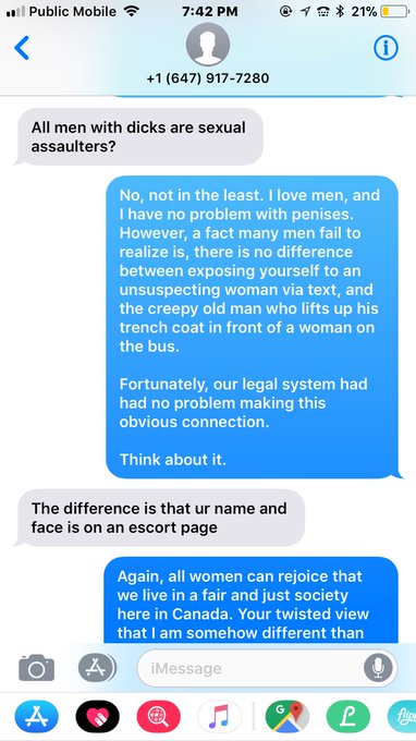 647-917-7280 Such class. #cybermisogyny #loser #dickpic @ShitPunters @DummiesPunting https://t.co/Xi<a href="/tag/cybermisogyny"class="tags">#cybermisogyny</a><a href="/tag/loser"class="tags">#loser</a><a href="/tag/dickpic"class="tags"><span>#dickpic</span></a>