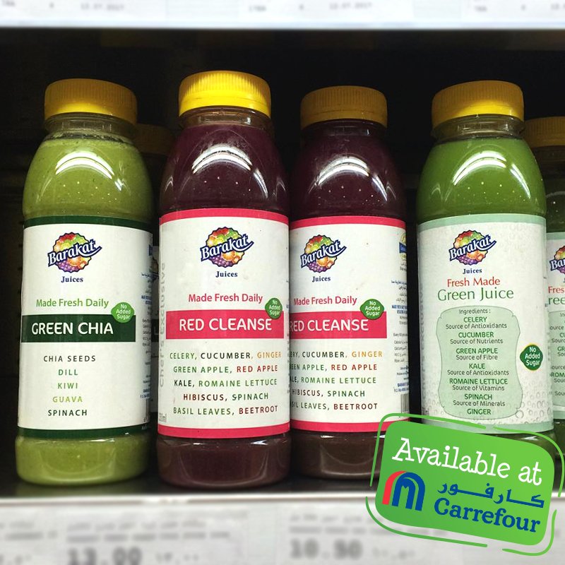 BarakatME's tweet photo. Make a healthy grocery list and get a jump on good eating habits with Barakat! Find Barakat products at @Carrefouruae across the UAE!
.
.
#mydubai #juices #freshjuice #greenchia #matcha #smoothie #redcleanse #Foodie #Food #chef #uae #weekendvibes #juice #greenjuice #chia #Matcha https://t.co/scLYYOFKAf