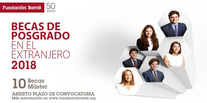 FECYT_Ciencia's tweet photo. La @FundacionBarrie convoca 10 becas de posgrado en el extranjero en 2018.  Las solicitudes se pueden presentar hasta el 5 de febrero.
https://t.co/0xkVjUMfdI https://t.co/8m6QiDZa5U