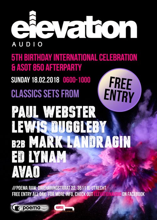 MarkLandragin's tweet image. Next set for me is my Dutch debut at @ElevationAudio #ASOT850 After Party in Holland where I'll be playing B2B with @LewisDuggleby! #trance