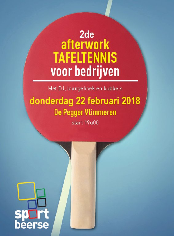 SportBeerse's tweet photo. Een #sportieve #uitdaging, maar evenzeer een #ontspannende #avond! De 2de #afterwork #tafeltennis voor bedrijven op donderdag 22 februari 2018 meer info: https://t.co/quSh7GFcjd  #sportersbelevenmeer #sportbeerse https://t.co/5lg1Ou3VO1