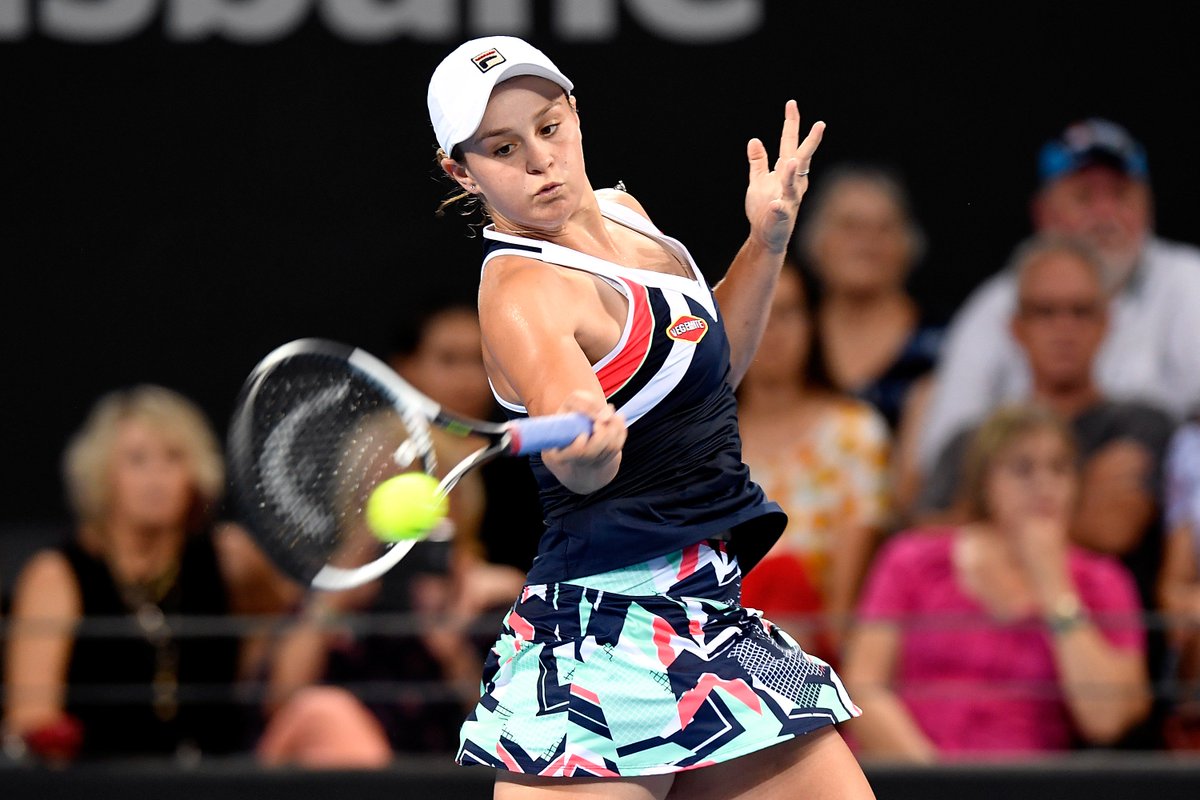 AustralianOpen's tweet photo. Fast-rising Aussie @ashbar96 gets up and running against Aryna Sabalenka from Belarus 

#AusOpen https://t.co/6ZCkJrcf4M