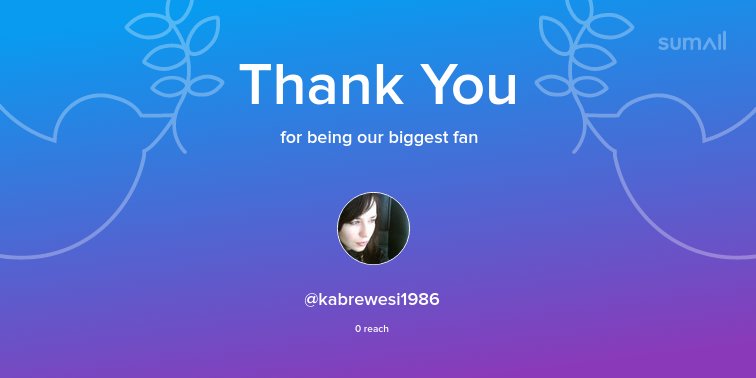 Our biggest fans this week: @kabrewesi1986. Thank you! via sumall.com/thankyou?utm_s…