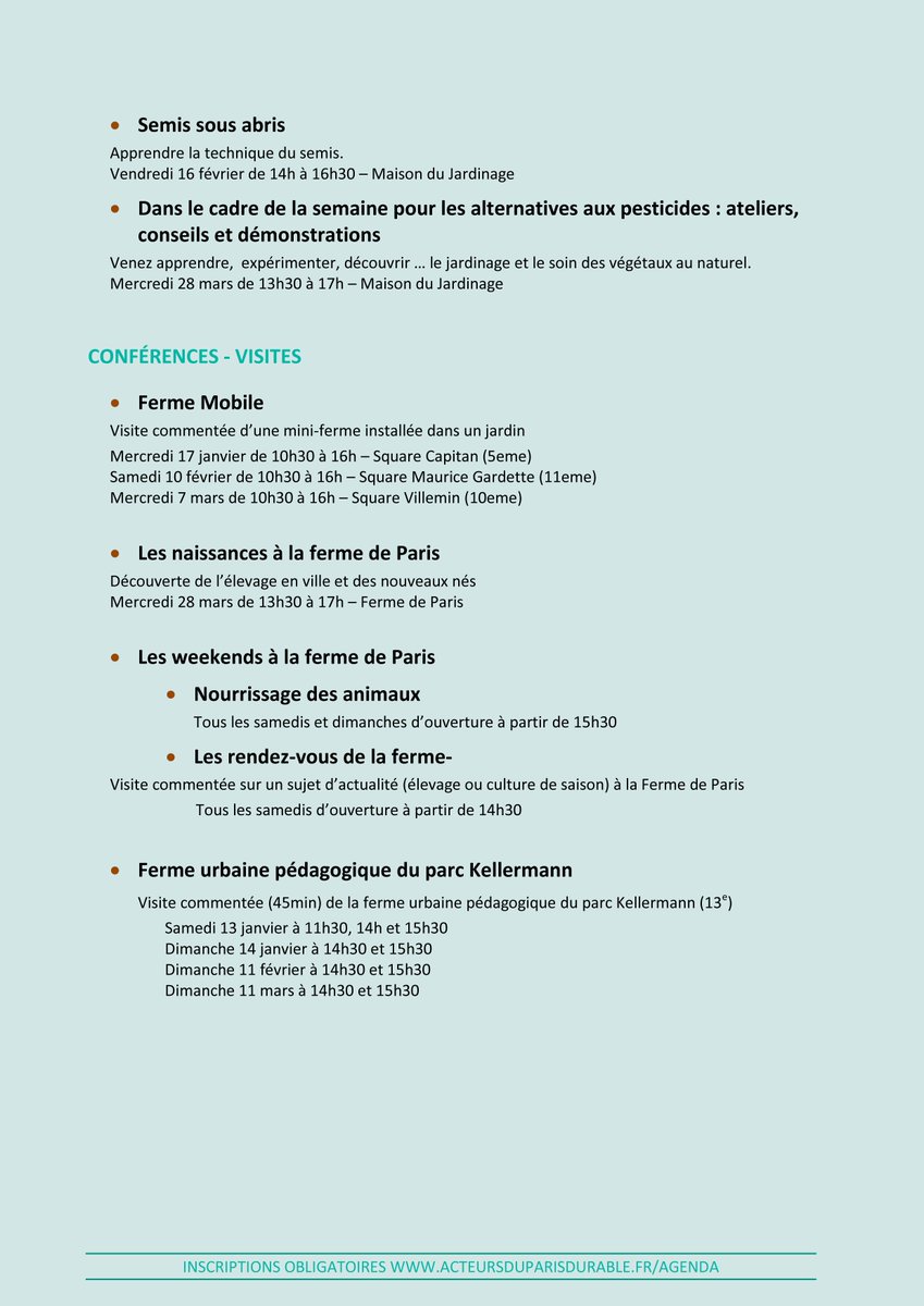 Parisbiodiv's tweet photo. Les activités de l'Agence d'Ecologie Urbaine pour les mois de Janvier, Février et Mars 2018 https://t.co/yR5r5E7mNe
