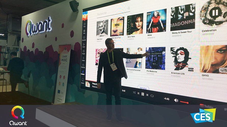 This morning, @QwantMusic does its #show!
A great presentation of all the features, which you will have the pleasure to discover soon… 😉 #CES018