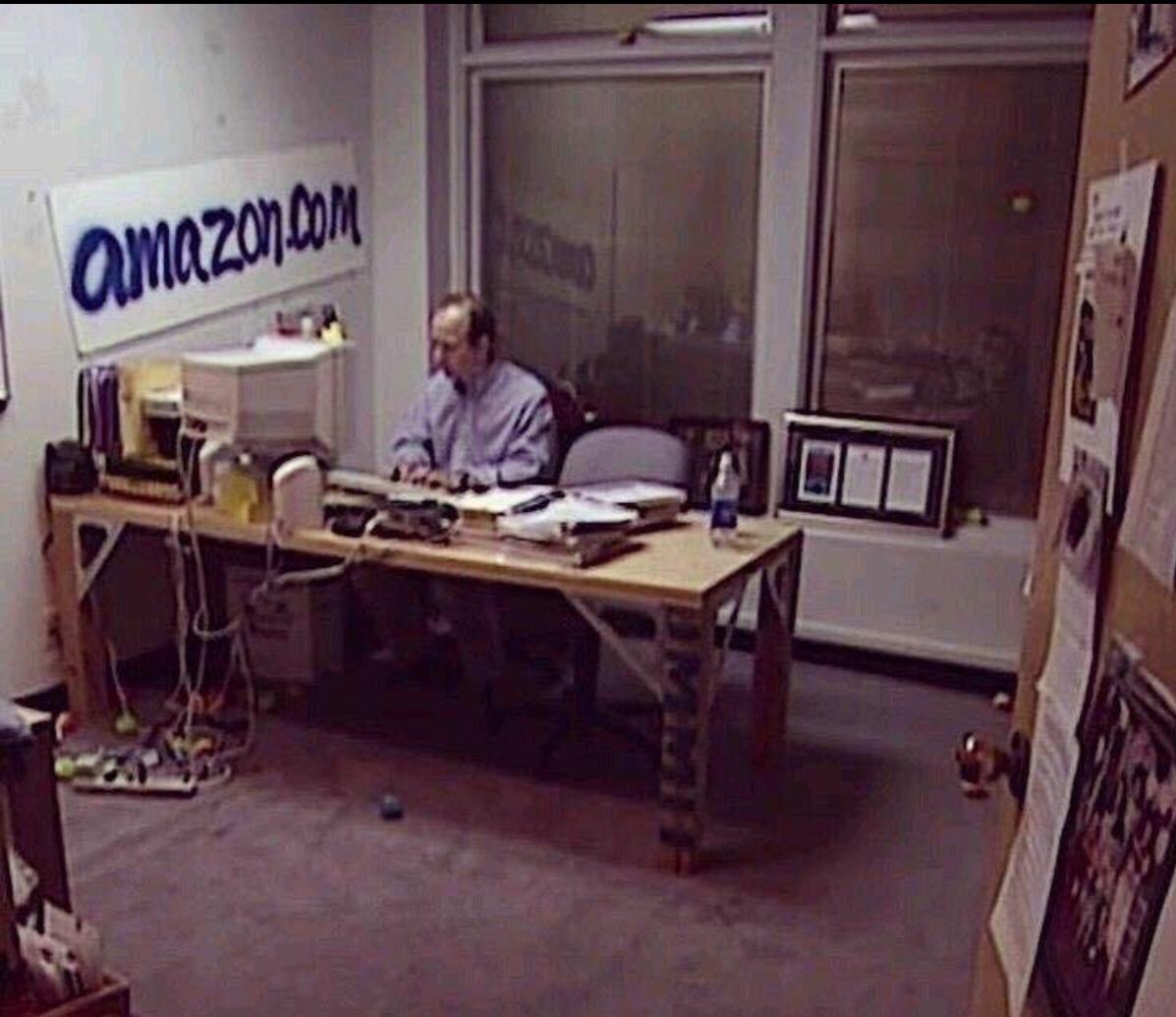 Jeff Bezos, founder of Amazon.com, 1999.

Today Amazon is one of the most important companies globally and Bezos the richest man on earth.

 "You must see it so to believe it?"
 No.
 "You must believe it so you can see it."

 #startups #motivation