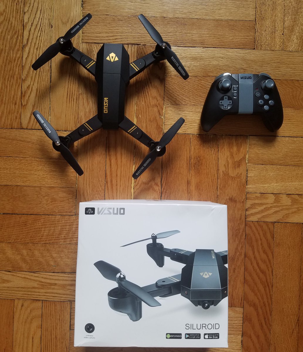 jlrich3's tweet photo. I can't wait for the weather to break so the I can test the new Visuo toy drone I got for Christmas. This Mavic Pro rip off only cost 50 bucks. And while it is nowhere near as cool a real Mavic Pro, it is a pretty nice little flier by all accounts.

#visuo #boutdatdronelife https://t.co/cOFp7Z5VT4