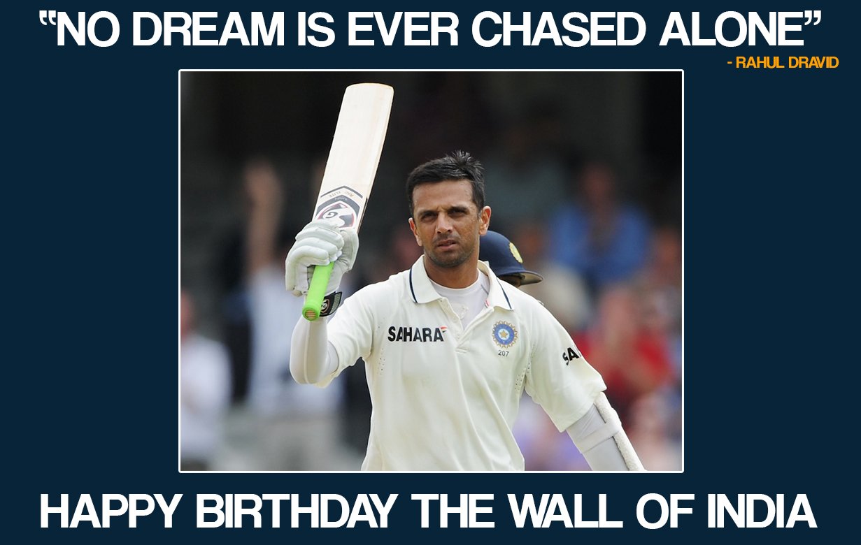 Former Indian cricketer Rahul Dravid turns 45 today. Let\s wish him a very Happy Birthday. 
