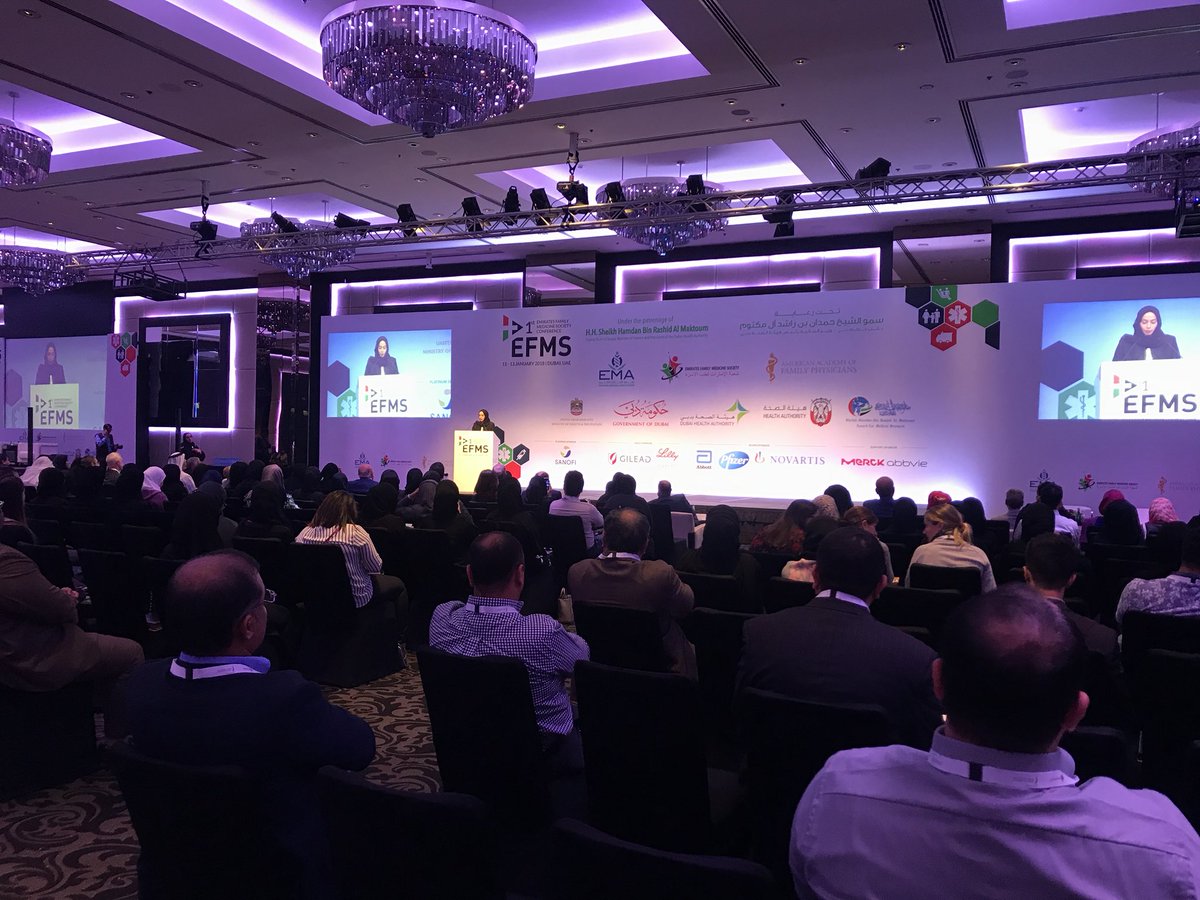 efmsconference's tweet photo. Dr Manal Taryam, Executive Director of the Dubai Health Authority (DHA), Primary Health Care inaugurated the #EFMS2018. https://t.co/xWfUMllREh