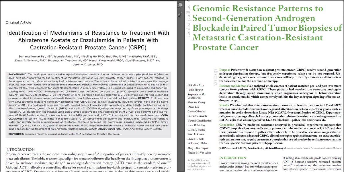 Jeremy_O_Jones's tweet photo. CDK4/6 inhibitors are going to make a giant impact in abi/enzi resistant pts. (Great minds and all that!) With @montypal @kortylmt https://t.co/htdqqPOl3m
