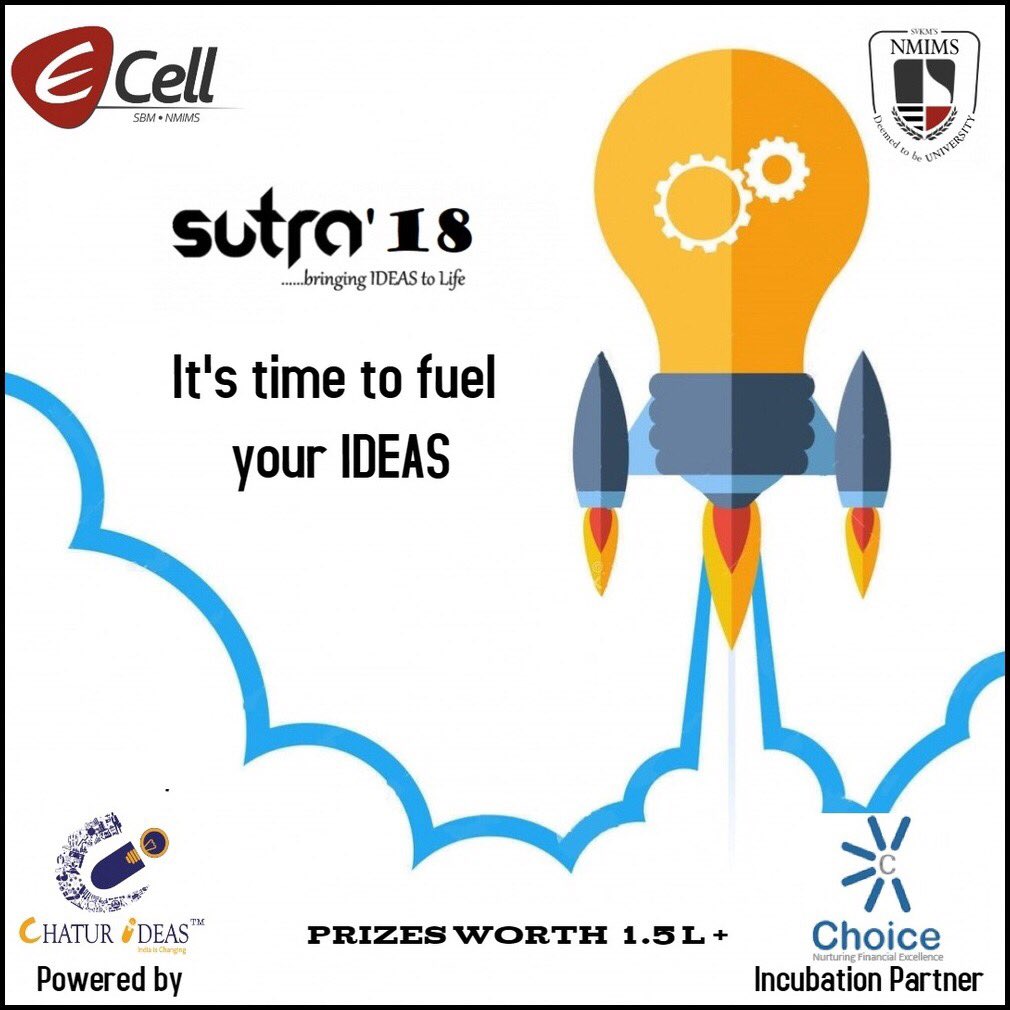 Ecell_NMIMS's tweet photo. SUTRA 2018
“Give wings to your million-dollar IDEA” 

National level platform for budding entrepreneurs to pitch their Business Plan to Venture Capitalists and Angel Investors.

Grab the opportunity and come and register here: https://t.co/bkFYkBxSZy https://t.co/4I9MAvoMO3