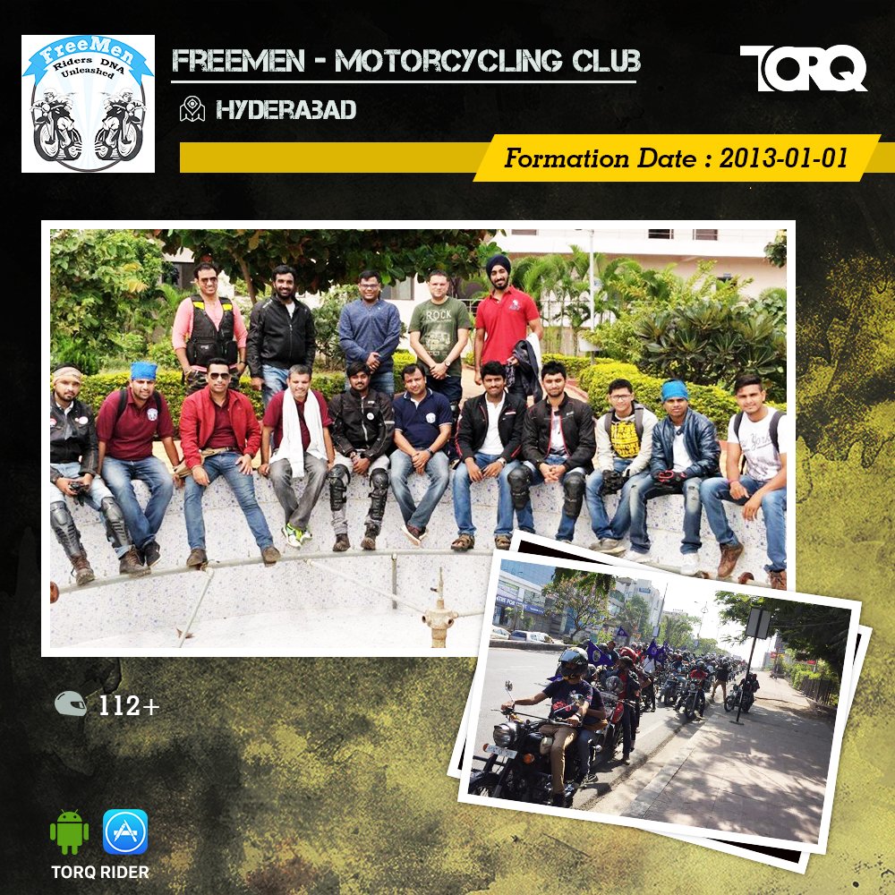 torqriders's tweet photo. @freemenindia now added on TORQ Rider App,is a club of 112+ enthusiastic riders.Founded in 2013. #Clubs #Riders #TorqRiderApp
For more biking stories Download the Torq Rider App (iOS/Android) at https://t.co/FqPB5Pn5Na https://t.co/MmH0MX3iib