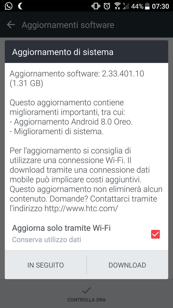 damidalla's tweet photo. @LlabTooFeR @HTCItalia @androidworldit Oreo arrived to HTC U11 in Italy! https://t.co/LRS7Zabur6