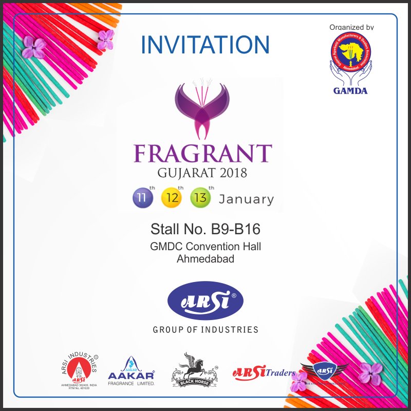 arsiincense's tweet photo. India’s largest Agarbatti Tech Expo by Gujarat Agarbatti Manufacturers & Dealers Association. @FragrantGuj2018
#Arsi #Fragrance #GAMDA #Expo #FragrantGujarat2018 #GmdcAhmedabad https://t.co/sO7QTDUyJ6