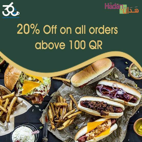 360Foodcourt's tweet photo. Get 20 % off on all orders above 100 QR with Hadan Restaurant - Cafe via 360 Foodcourt https://t.co/ls1IEZs9OO https://t.co/kJOoX9EVIJ