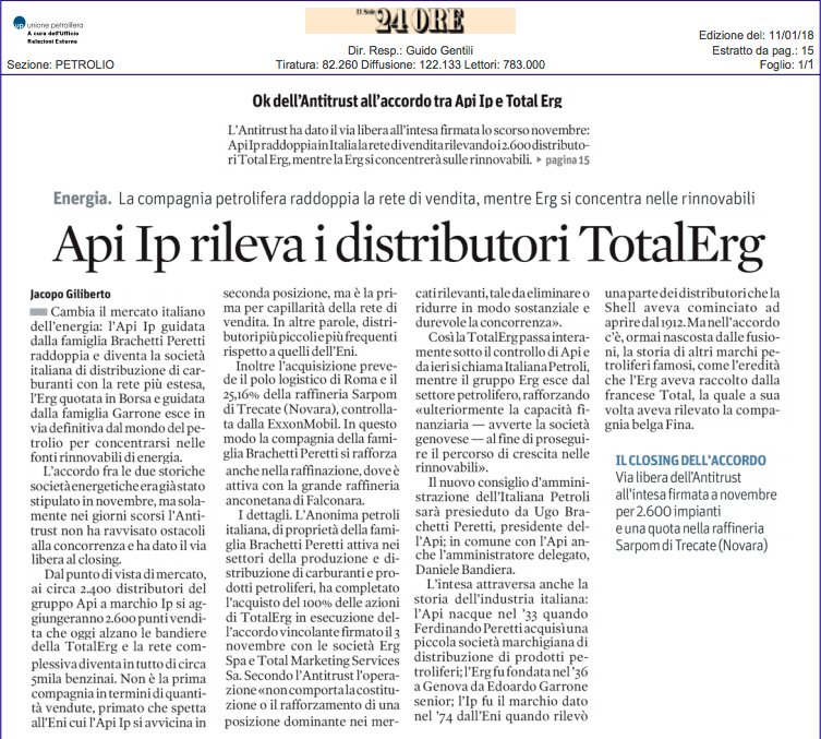 unem_it's tweet photo. #11gennaio
Ok dall'Antitrust: il @Gruppoapi raddoppia la sua rete di distributori rilevando i 2600 punti di #TotalErg https://t.co/MsA8Yvm5Ke