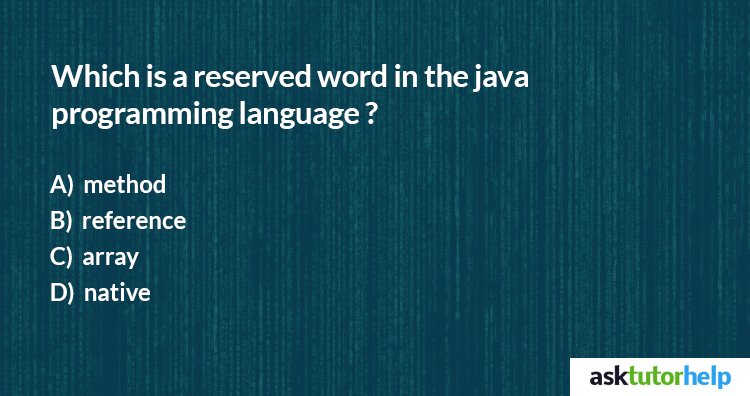 asktutorhelp's tweet image. Which is a reserved word in the java programming language?
#javaassignment #javaassignmenthelp #java
#programmingjava #programming #encoding #studentshomeworkhelp #programmingassignmentshelp