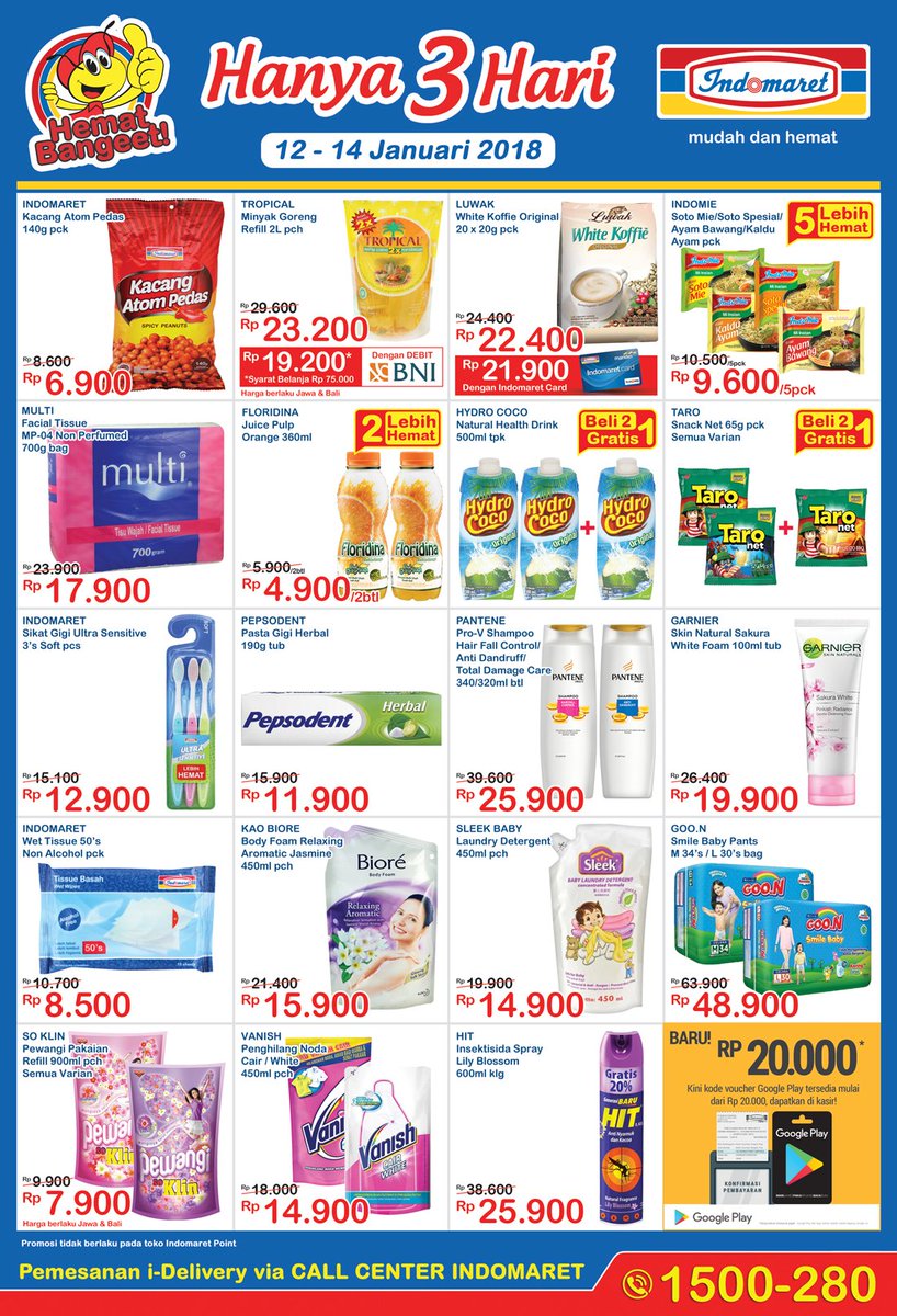 Banyak hematnya di promo #Hanya3Hari Jumat, Sabtu, Minggu ini. Yuk langsung aja ke Indomaret &amp; dapetin hematnya!
