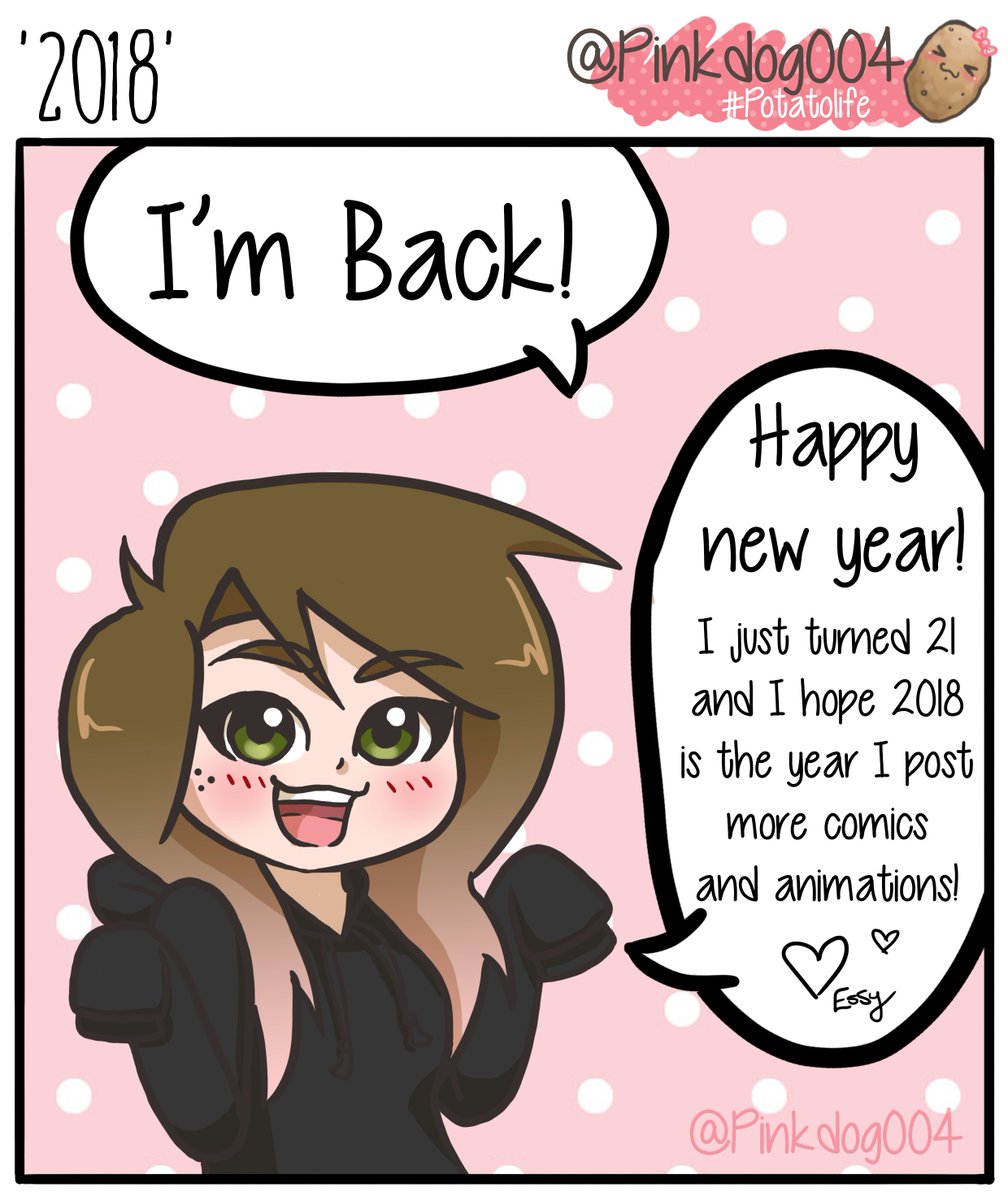 Pinkdog004's tweet photo. I wonder where I will be in a years time! ^^
I hope I draw a lot more and achieve my goals.
#Potatolife #newyear #happybirthday #twentyfirst #newyearnewme https://t.co/XS9AdSW4YX