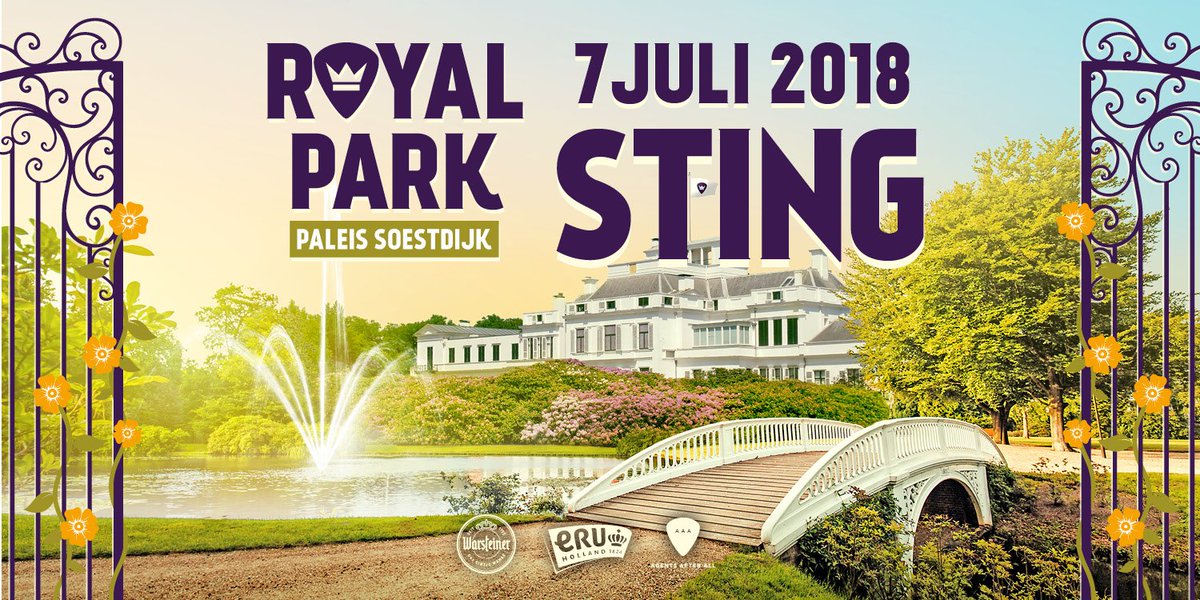 Sting komt op zaterdag 7 juli naar Royal Park! Een ding is zeker: De derde editie van Royal Park Live op het Koninklijke gras van Paleis Soestdijk wordt er eentje om nooit te vergeten. Kaartverkoop start 15 januari om 10:00 uur via royalparklive.nl #RPL18 #paleissoestdijk