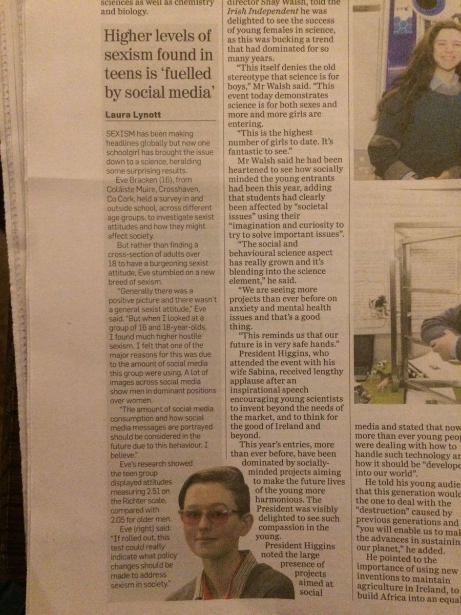 colmuirechaven's tweet image. Eve Bracken&apos;s @BTYSTE project is featured in today&apos;s @Independent_ie  on pg 4. Make sure to check it out! 👏