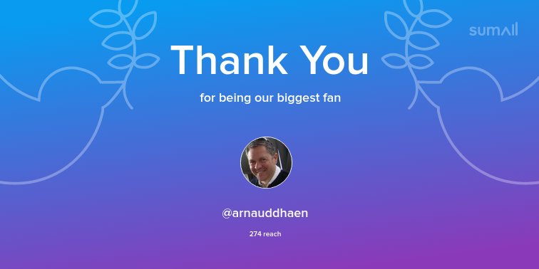 Our biggest fans this week: @arnauddhaen. Thank you! via sumall.com/thankyou?utm_s…
