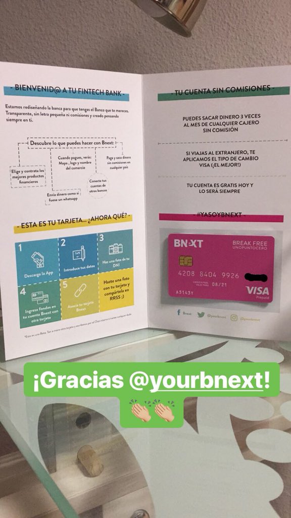 Walter_stock's tweet photo. ¡Ya me ha llegado la Visa Debit de @yourbnext! Muchas gracias :D a ver si incorporais el cambio de pin pronto ❤️ https://t.co/Clkl9vCm7T