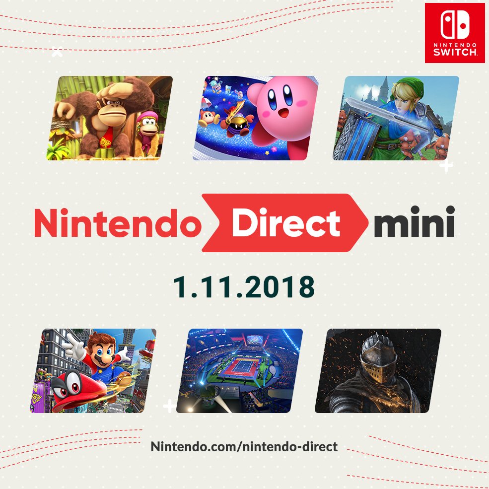 Nintendo America on "A Nintendo Direct Mini is here! Take a quick look at some #NintendoSwitch games you can expect early 2018! https://t.co/OWXTs8pUer https://t.co/Q8d73nbjEr" /