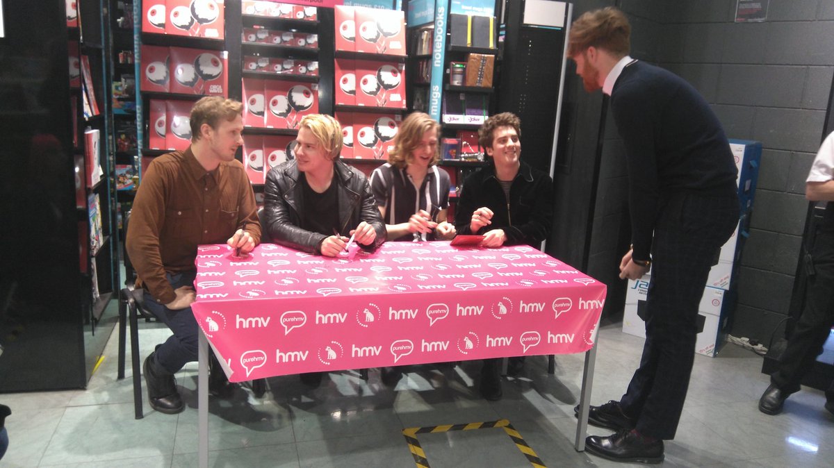 hmvLiverpool's tweet photo. In 2 days time we'll be closing for a few days whilst we relocate premises! We're looking back to March last year when we hosted #CircaWaves instore for #hmvLive, & 1 of our biggest ever crowds attended to see the guys play & have their copies of #DifferentCreatures signed! https://t.co/F7EFqVCkUj