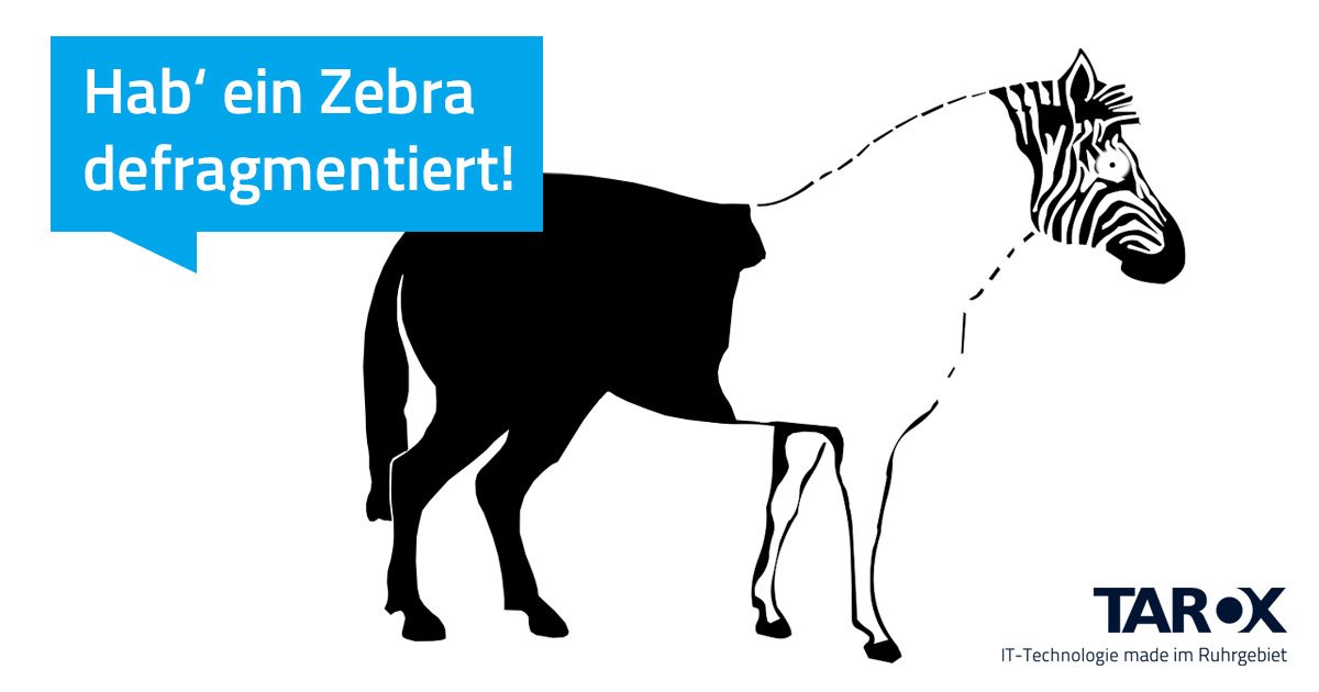 taroxag's tweet image. UPS! Da ist wohl irgendetwas schief gelaufen... ;) #Zebra #ThrowbackThursday #Defragmentierung