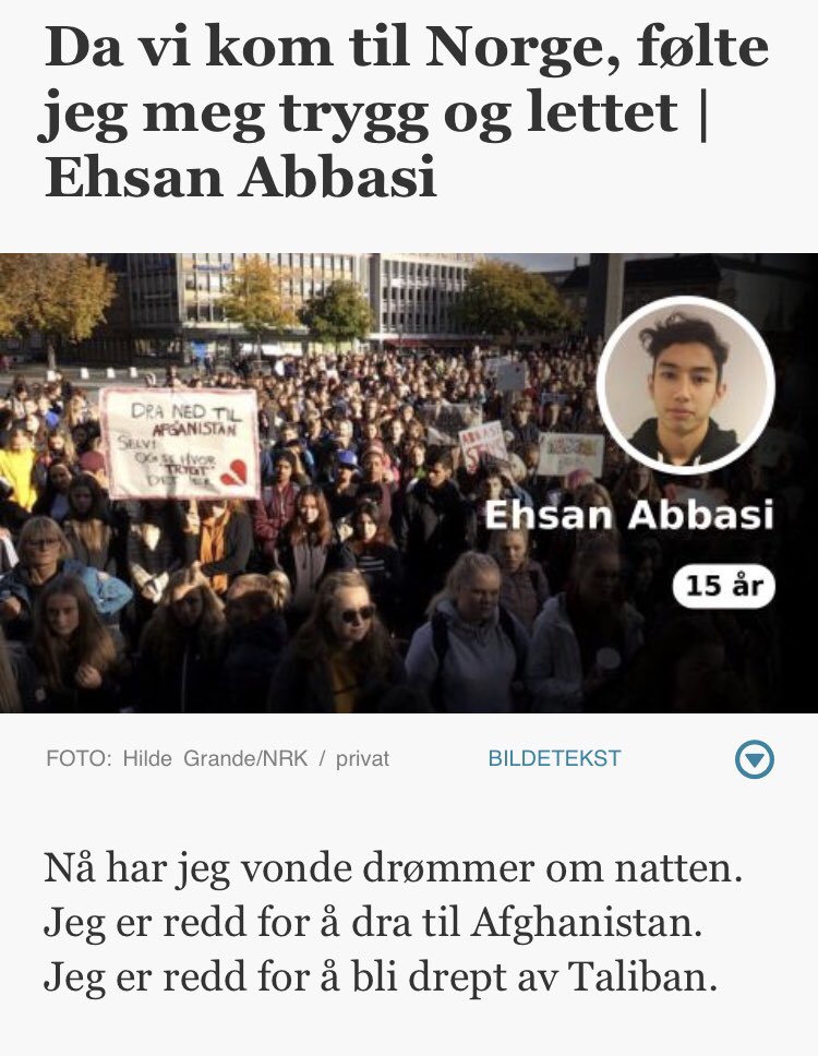 TaibehA's tweet photo. “When we came to Norway, I felt safe and relieved. Now I have bad dreams at nights. I am afraid of being send to Afghanistan. I am afraid of being killed by the Taliban.” https://t.co/LcGRnF3nIj