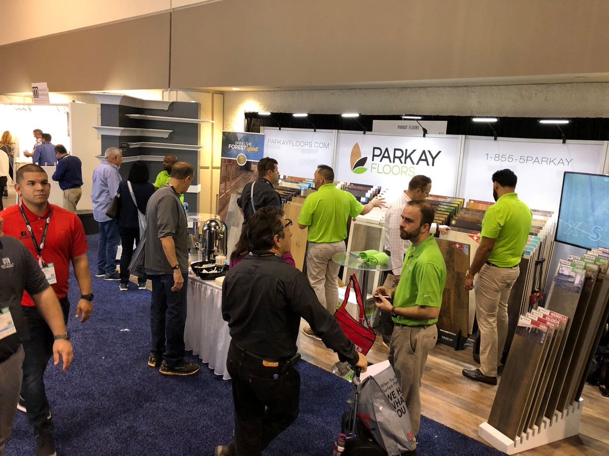 LAST DAY at #ibsorlando2018 Come visit us, let’s talk business while you enjoy ☕️ and breakfast. #wearefloorida BOOTH W7339. #internationalbuildersshow #waterresistantflooring #rigidcoreflooring #parkayfloors