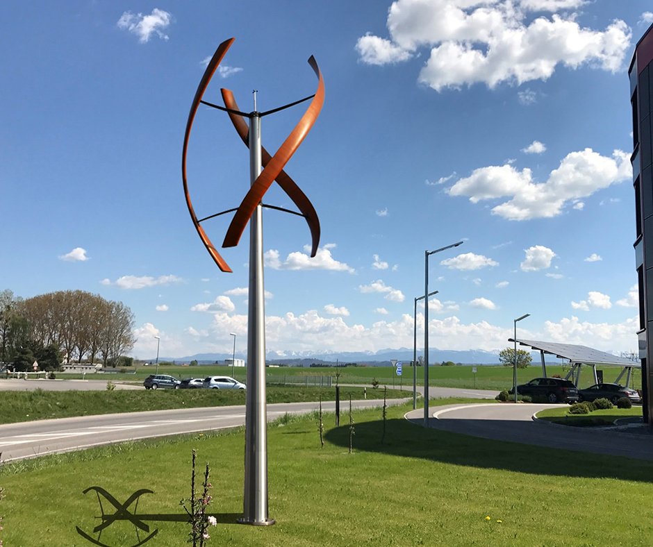 ENESSERE's tweet image. ENESSERE recently installed a new Hercules Wind Turbine at the headquarters of our Swiss distributor Soleol, soleol.ch. #enessere #soleol #herculeswindturbine #eolic