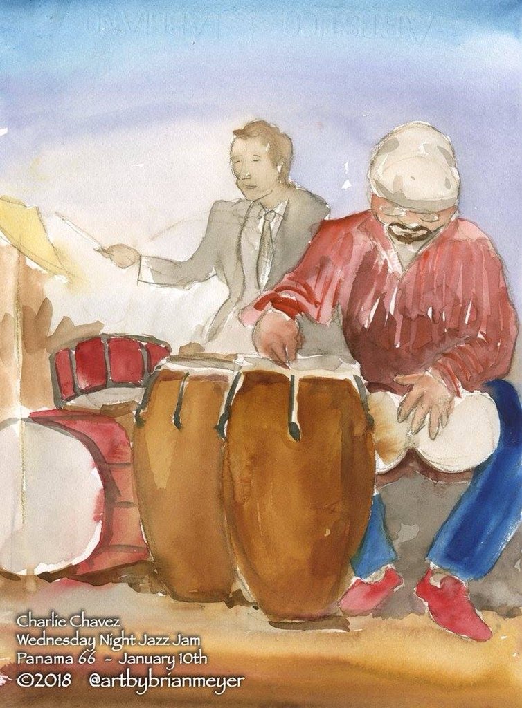 ArtByBrianMeyer's tweet photo. Jazz painted In Situ #Watercolor Wednesday Night #JazzJam
#SanDiego @SDMA @panama66sdma #SoCalJazz #westCoastJazz https://t.co/0Q0nHpUV3I