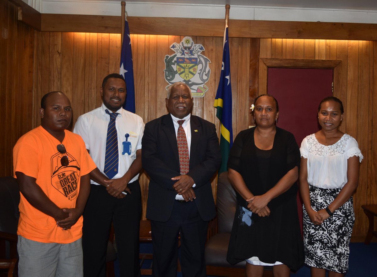 #President, Chief Executive Officer and two members of Media Association of Solomon Islands (MASI) with the Prime Minister of Solomon Islands Hon Rick Hou. # Successful dialog# Good start for Media Industry in the Solomon Islands for 2018...
