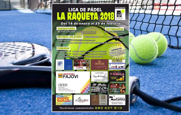 vegapadel's tweet photo. Liga de Pádel "La Raqueta" #FormenteradelSegura

Del 18 de Enero al 25 de Febrero

+Info e Inscripciones:

➡https://t.co/z4EVCAlBVL⬅

#Guardamar #Rojales #Pádel #Liga2018 https://t.co/PZjCZ1Bzq0