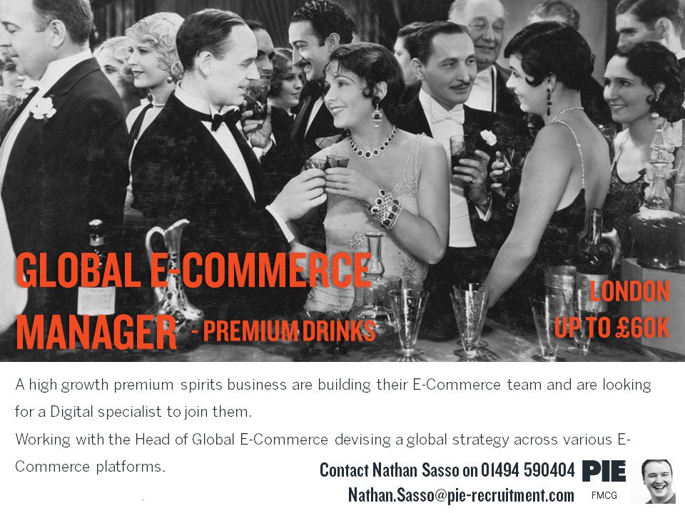 pierecruitment's tweet photo. We're looking for a Global #ECommerce Manager to come &amp; join the Team at this #Premium #Spirits Business! Want to find out more Contact @nathanPIE1 today on 01494 590404 >> https://t.co/hzOx0QAUWm #Recruitment #Careers #Hiring #FMCG https://t.co/hRYPN0GqOl