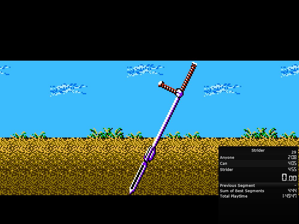 Broedgeman's tweet photo. Got Strider Any% sub 5 in under 2 hours!
#AGDQ2018 #AnyoneCanStrider https://t.co/WfBAPucrjL