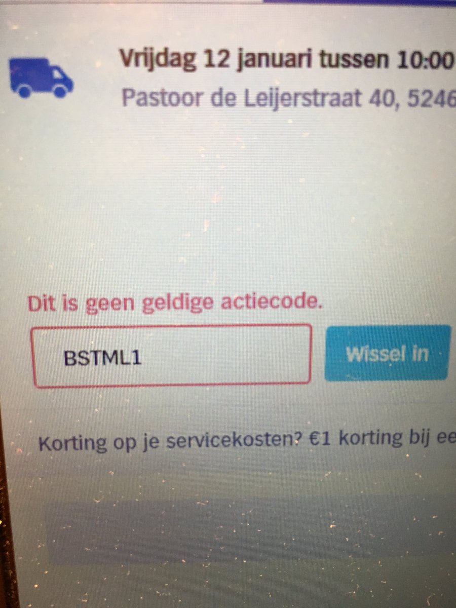 CobbenSimone's tweet photo. @albertheijn jammer dat de kortingscode niet werkt die in jullie mail zit. #fail https://t.co/ZDpsT6k0nF