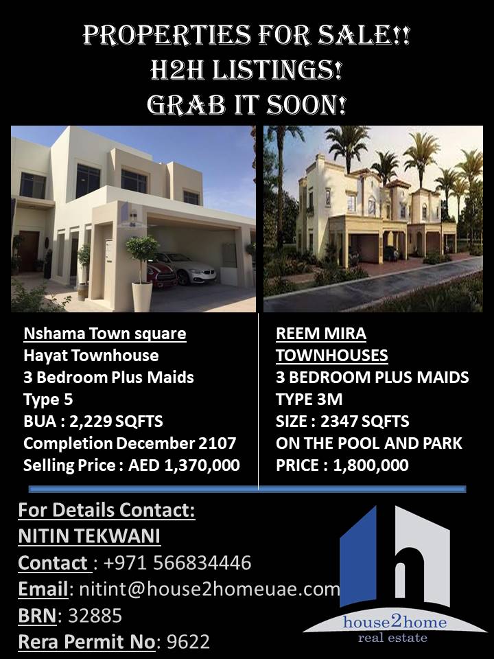 house2home UAE on Twitter "Properties for sale at Nshama and Mira!! 