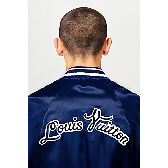 Louis Vuitton blue Embroidered Varsity Jacket